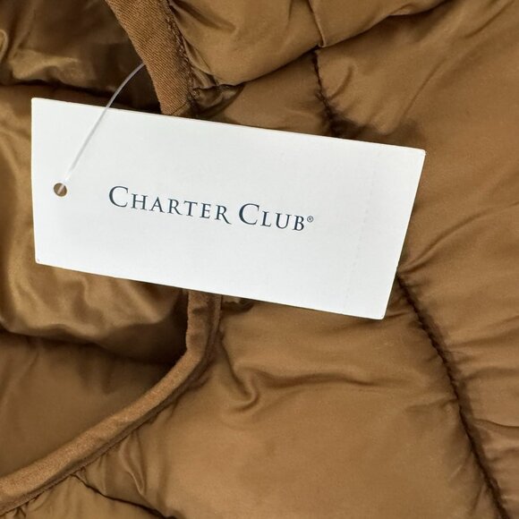 Charter Club Packable Puffer Vest Jacket 0X Hooded Zip Nylon NWT CJ-2038 - Picture 7 of 12